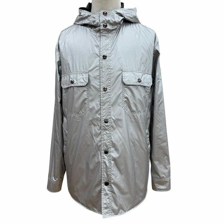 未使用品▼MONCLER モンクレール DONAN ロゴワッペン フーデッド リバーシブル マウンテンパーカー カーキ ブラック シルバー 2 正規品