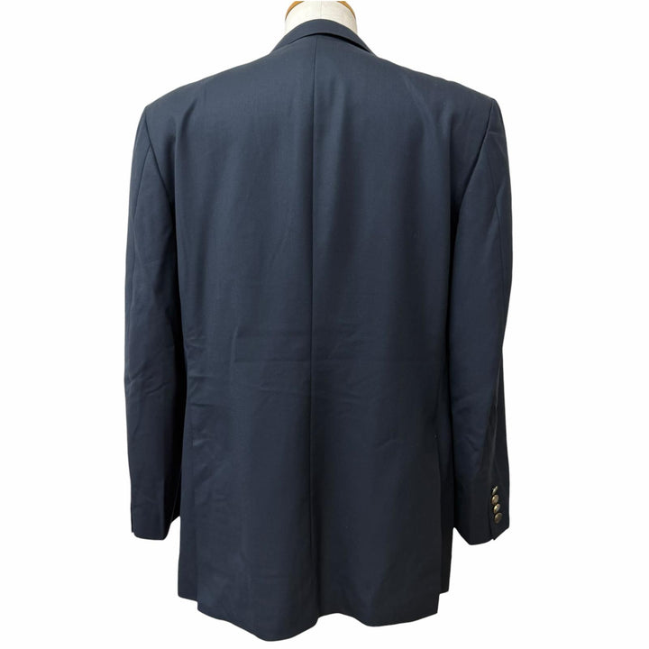 極美品□Burberrys バーバリー ウール100％ PRESTIGE COLECTION ロゴシェルボタン ダブルスーツ ネイビー 100-90-180/AB7 日本製 正規品