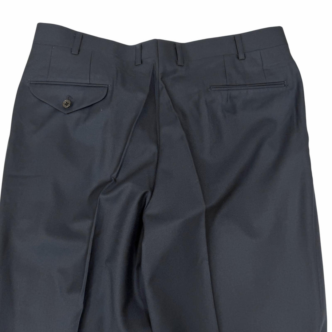 極美品□Burberrys バーバリー ウール100％ PRESTIGE COLECTION ロゴシェルボタン ダブルスーツ ネイビー 100-90-180/AB7 日本製 正規品
