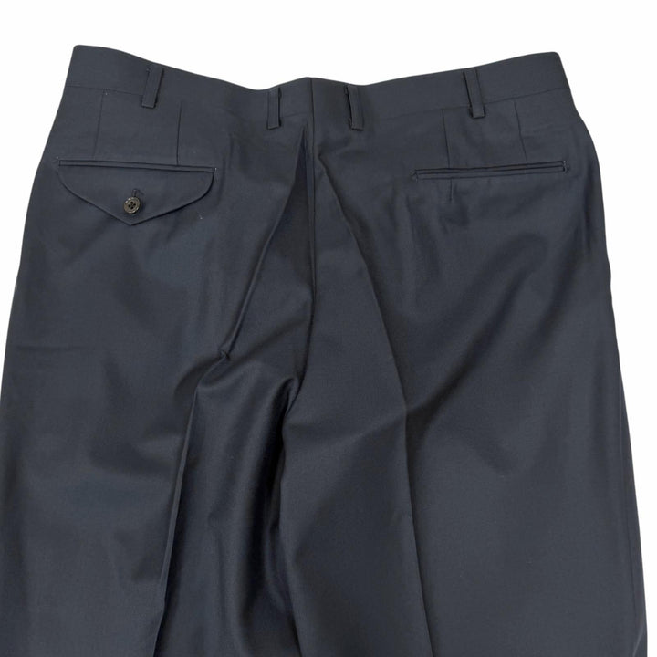 極美品□Burberrys バーバリー ウール100％ PRESTIGE COLECTION ロゴシェルボタン ダブルスーツ ネイビー 100-90-180/AB7 日本製 正規品