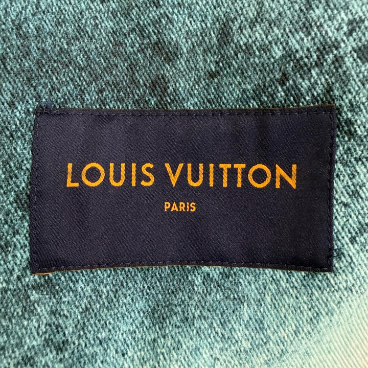 極美品□LOUIS VUITTON ルイヴィトン 23SS LVスプレー ジージャン デニムジャケット ホワイト ブルー 50 イタリア製 正規品 メンズ