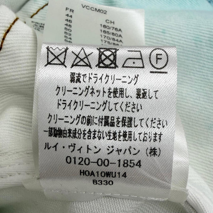 極美品□LOUIS VUITTON ルイヴィトン 23SS LVスプレー ジージャン デニムジャケット ホワイト ブルー 50 イタリア製 正規品 メンズ