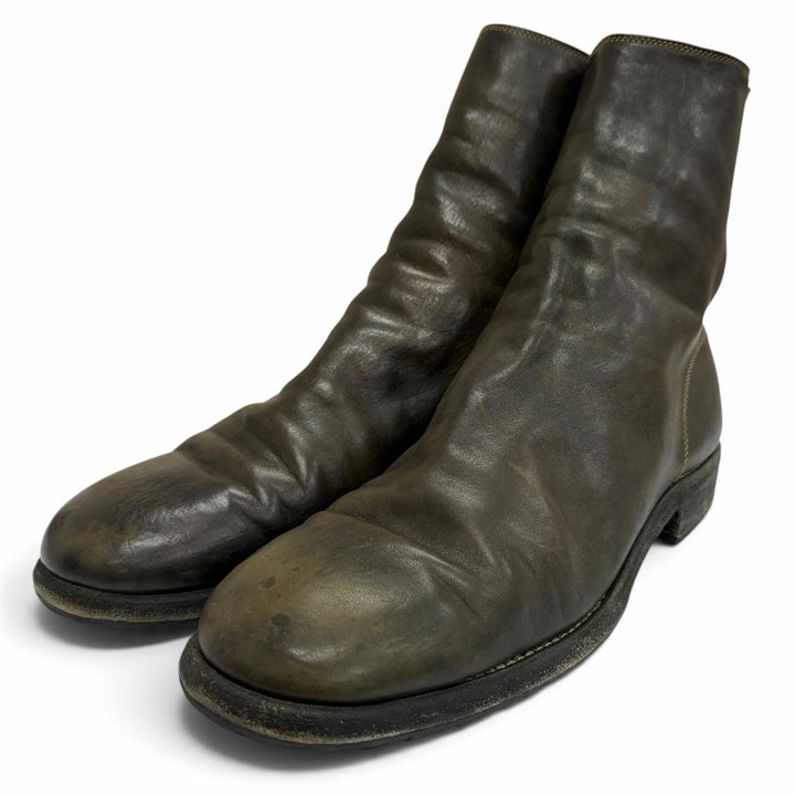 【ドンドン見直し】良品□GUIDI グイディ 986 Back Zip Boot ホースハイド Hor Full Grain アンクルブーツ グリーン 42.5 イタリア製