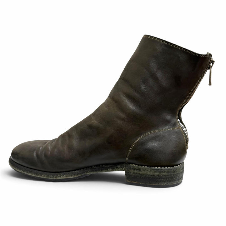 【ドンドン見直し】良品□GUIDI グイディ 986 Back Zip Boot ホースハイド Hor Full Grain アンクルブーツ グリーン 42.5 イタリア製