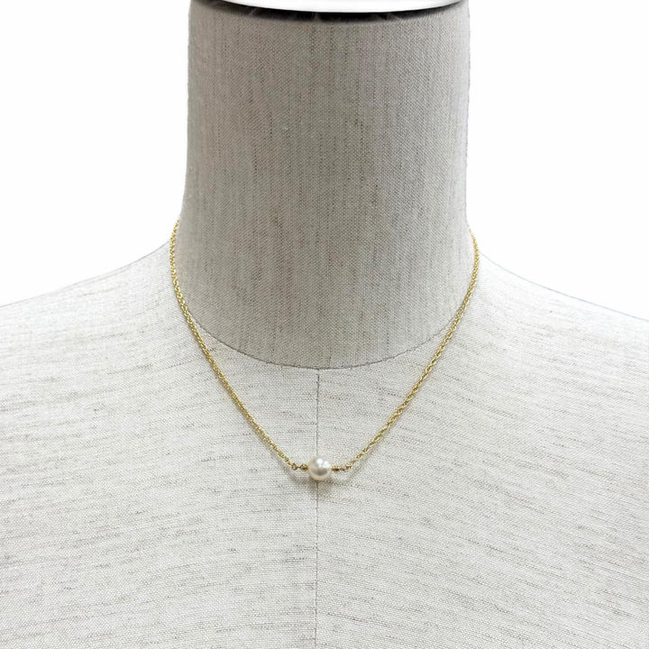 極美品★MIKIMOTO ミキモト K18 パール 一粒パール ロープチェーン ネックレス ペンダント アクセサリー ホワイト ゴールド 重量3.64g