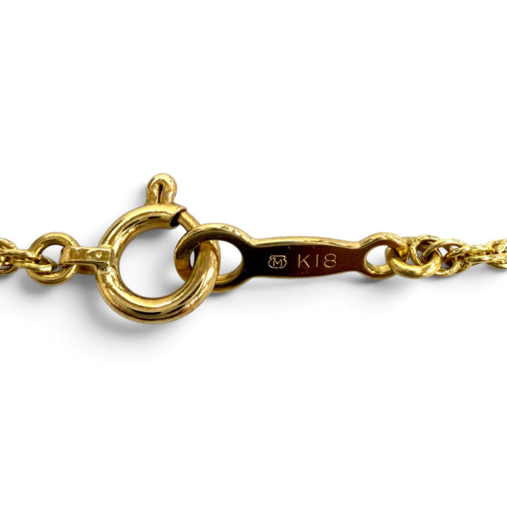極美品★MIKIMOTO ミキモト K18 パール 一粒パール ロープチェーン ネックレス ペンダント アクセサリー ホワイト ゴールド 重量3.64g
