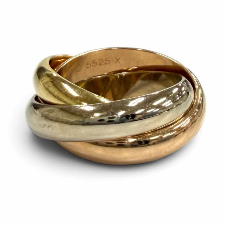 美品★Cartier カルティエ トリニティ リング ラージ (LM) 750(PG YG WG) 指輪 アクセサリー 49(JP9号相当) 重量13.21ｇ