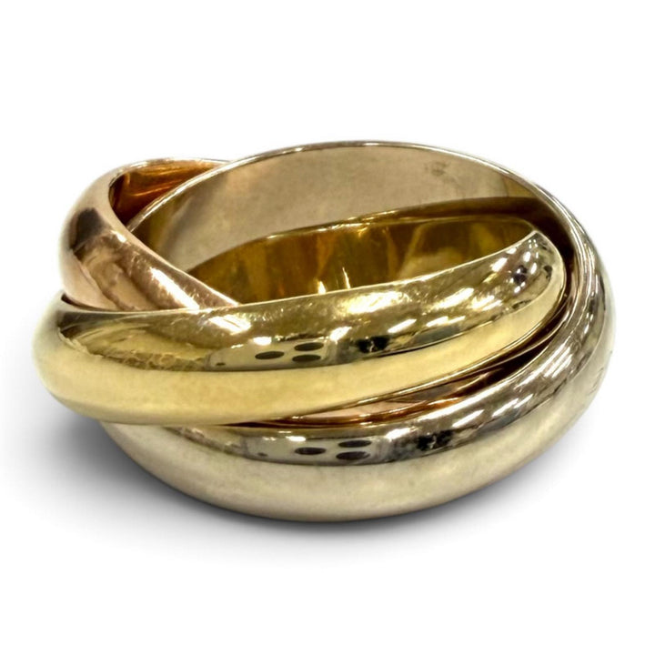 美品★Cartier カルティエ トリニティ リング ラージ (LM) 750(PG YG WG) 指輪 アクセサリー 49(JP9号相当) 重量13.21ｇ