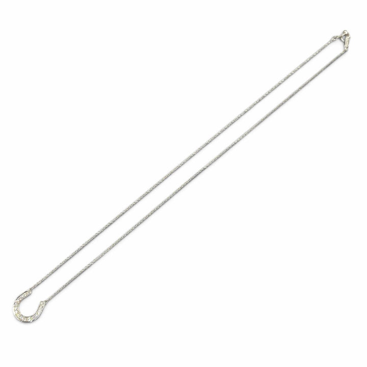 極美品★TIFFANY&amp;Co. ティファニー PT950 ダイヤモンド ホースシュー ネックレス ペンダント アクセサリー シルバー 重量3.55g