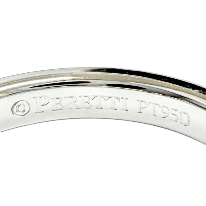 極美品△TIFFANY&amp;Co. ティファニー エルサペレッティ スタッキング バンドリング 指輪 1Pダイヤモンド PT950 プラチナ JP13号 重量5.6g
