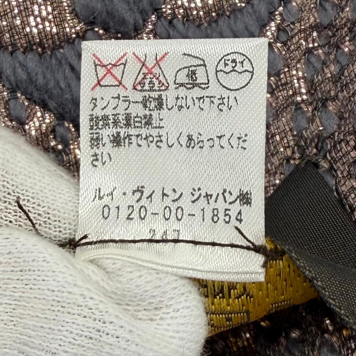 美品★LOUIS VUITTON ルイヴィトン M70467 エシャルプ ロゴマニア シャイン ウール シルク混 グリ マフラー イタリア製 正規品 保存袋付