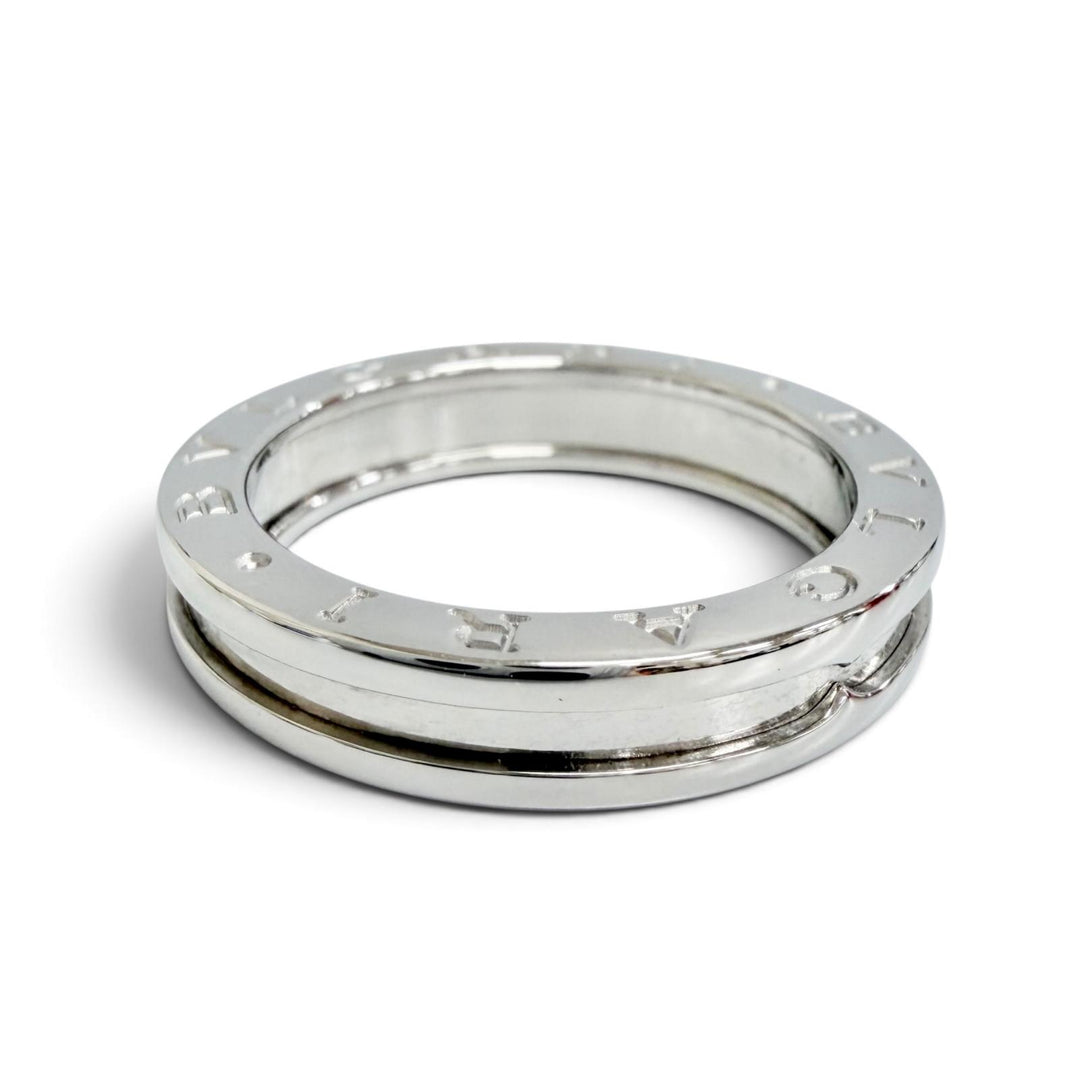 極美品△BVLGARI ブルガリ ビーゼロワン 1バンドリング 指輪 750(WG) ホワイトゴールド 59 JP19号 イタリア製 重量7.83g メンズ オススメ