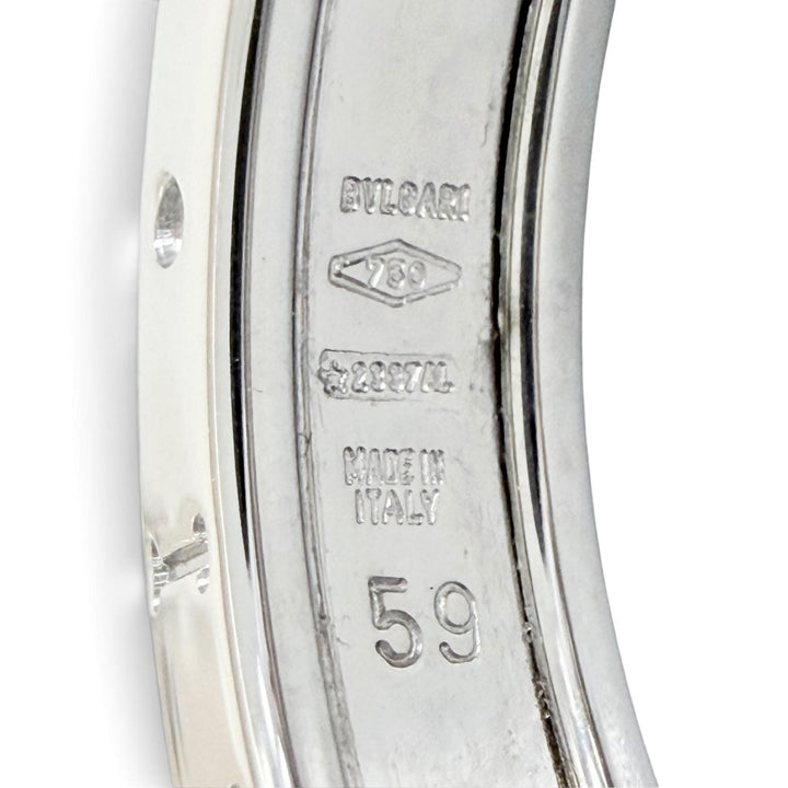 極美品△BVLGARI ブルガリ ビーゼロワン 1バンドリング 指輪 750(WG) ホワイトゴールド 59 JP19号 イタリア製 重量7.83g メンズ オススメ