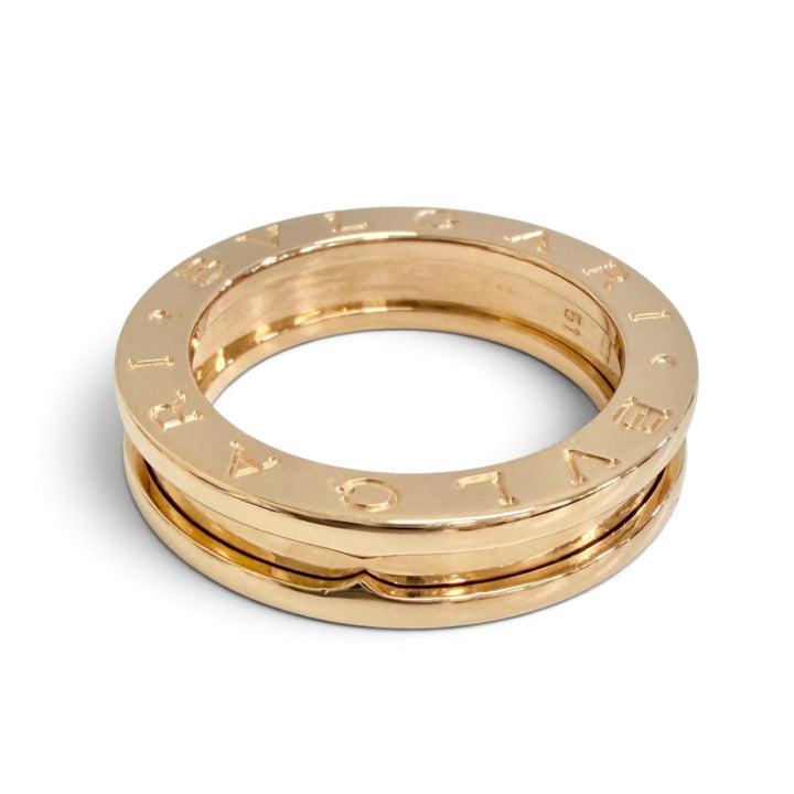 極美品△BVLGARI ブルガリ ビーゼロワン 1バンドリング 指輪 750(PG) ピンクゴールド 51 JP11号イタリア製 重量7.42g レディース