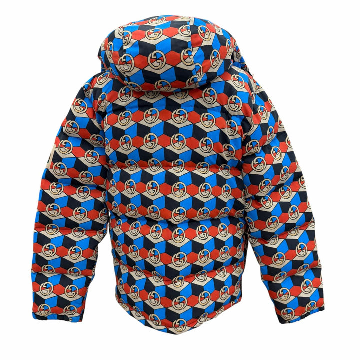 極美品▼GUCCI THE NORTH FACE グッチ ザ・ノースフェイス 648862 GG柄 フーデッド WZIP ダウンジャケット マルチカラー M 正規品 メンズ