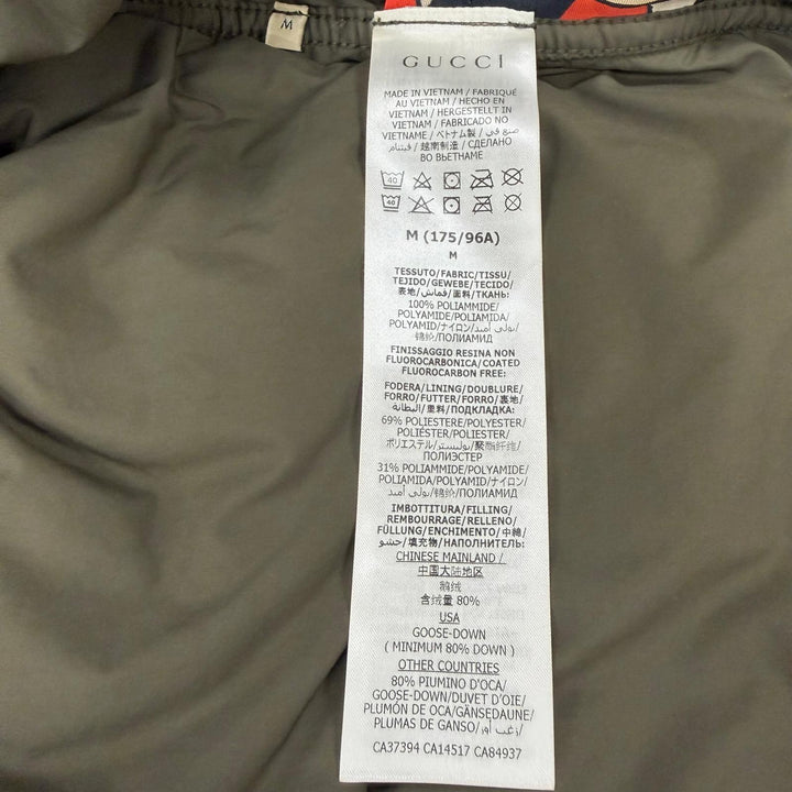極美品▼GUCCI THE NORTH FACE グッチ ザ・ノースフェイス 648862 GG柄 フーデッド WZIP ダウンジャケット マルチカラー M 正規品 メンズ