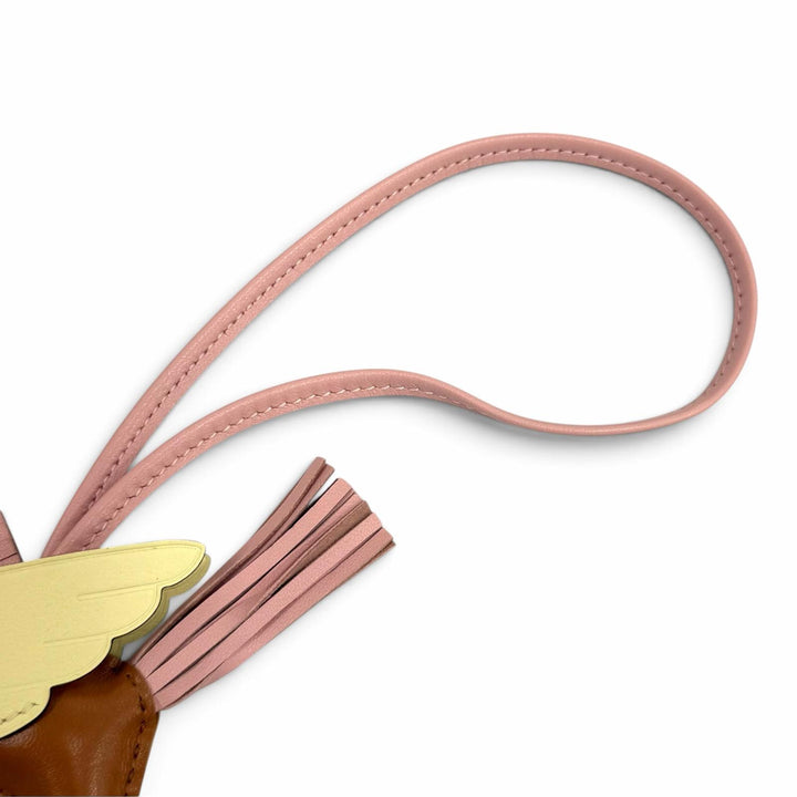 極美品★HERMES エルメス ロデオチャーム ペガサスPM ゴールド／ローズダーリン／ジョーヌミルトン レザー バッグチャーム G刻印 箱付き