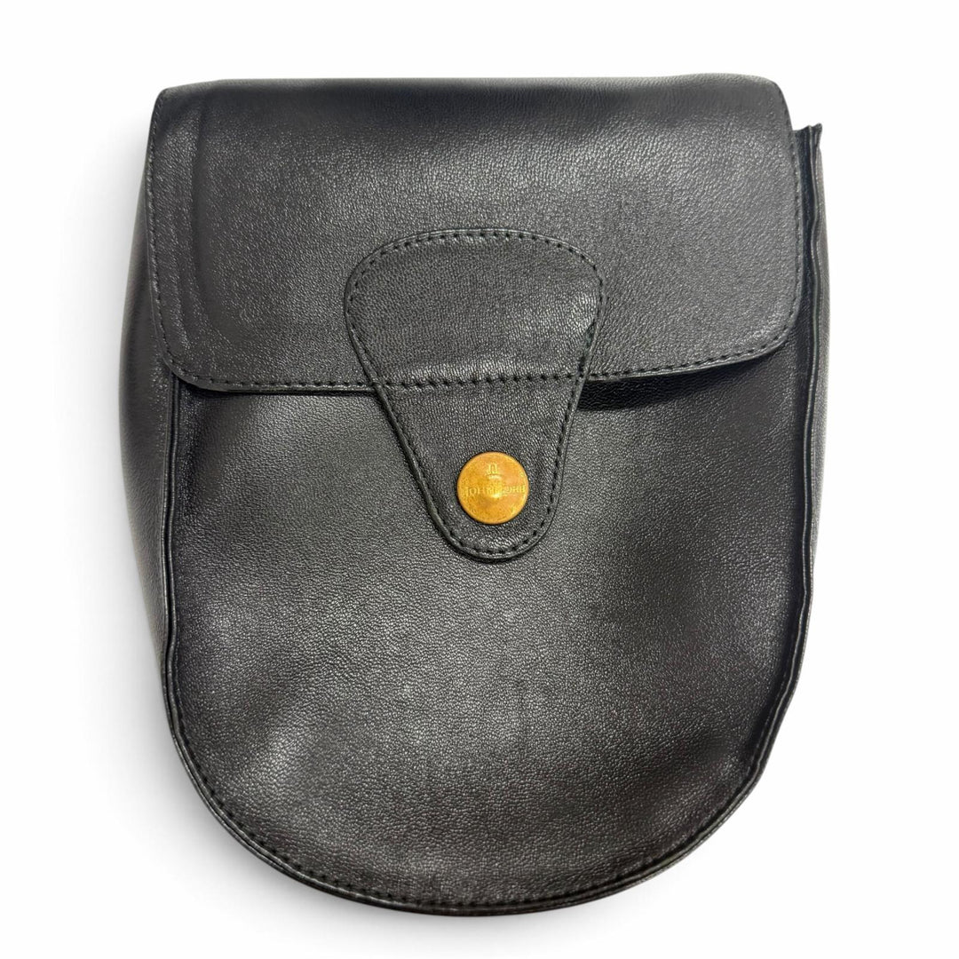 未使用品□John Lobb ジョンロブ レザー ルームシューズ スリッパ フラットシューズ 軽量 折り畳み ブラック 41 メンズ 保存袋付き