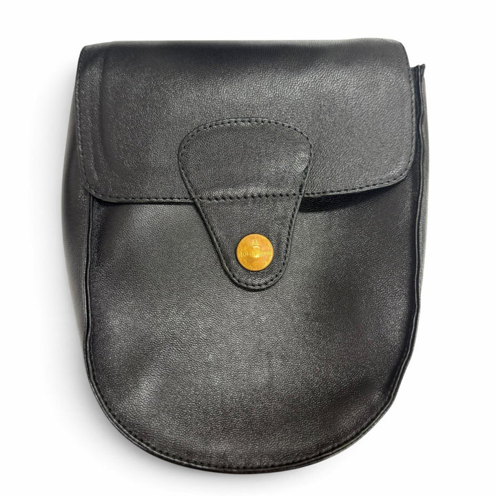 未使用品□John Lobb ジョンロブ レザー ルームシューズ スリッパ フラットシューズ 軽量 折り畳み ブラック 41 メンズ 保存袋付き