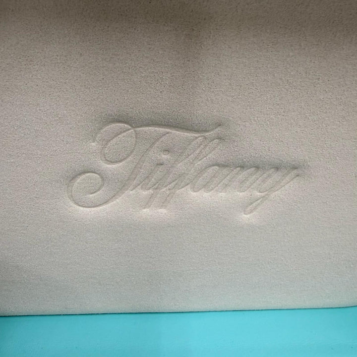未使用品☆TIFFANY&amp;Co. ティファニー ファセット カスタム ジュエリー ボックス ミディアム レザー 日本限定 鍵付 ブルー 箱・保存袋付き