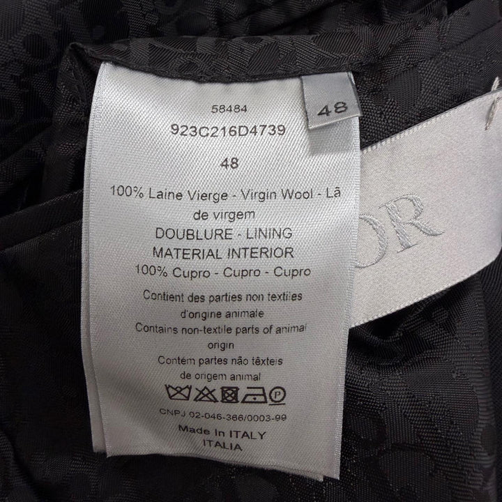 極美品□DIOR ディオール オム 923C216D4739 裏地オブリーク シングル テーラードジャケット ブラック 48 イタリア製 正規品 メンズ