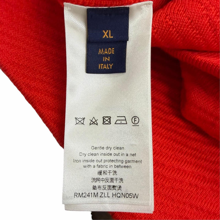 未使用品□LOUIS VUITTON ルイヴィトン 24SS ウール100％ LVロゴ ニット ショートパンツ ハーフパンツ レッド XL イタリア製 正規品