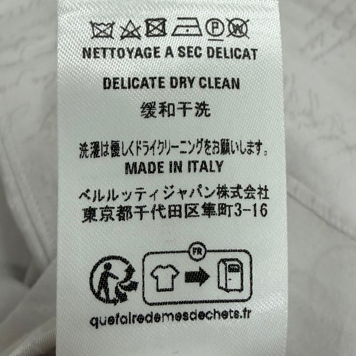 未使用品□BERLUTI ベルルッティ R29HTL85SBGP Andy アンディ シルク53％ カリグラフィ 長袖シャツ アイスグレー 41 イタリア製 正規品