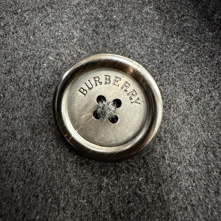 美品☆BURBERRY LONDON バーバリーロンドン カシミヤ アンゴラ ロゴボタン チェスターコート ブラック 約Mサイズ相当 正規品 メンズ