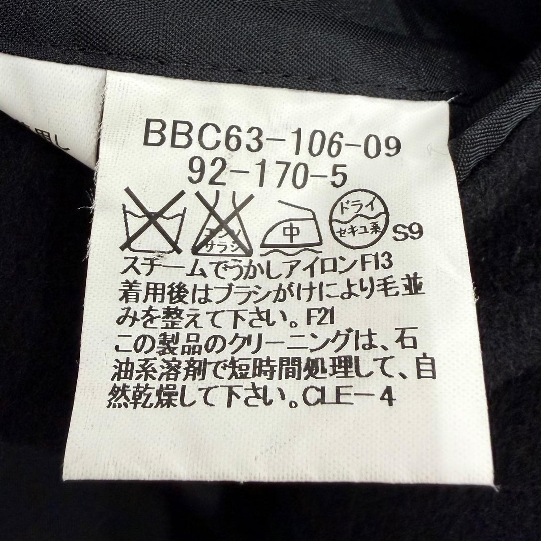 美品☆BURBERRY LONDON バーバリーロンドン カシミヤ アンゴラ ロゴボタン チェスターコート ブラック 約Mサイズ相当 正規品 メンズ