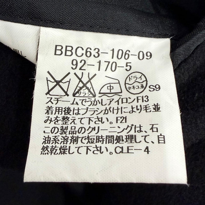 美品☆BURBERRY LONDON バーバリーロンドン カシミヤ アンゴラ ロゴボタン チェスターコート ブラック 約Mサイズ相当 正規品 メンズ