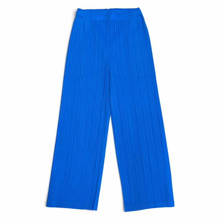 極美品★PLEATS PLEASE プリーツプリーズ イッセイミヤケ 23AW PP33JF124 プリーツ パンツ ボトムス ブルー 2 日本製 正規品 レディース