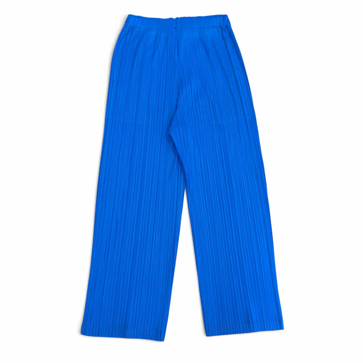 極美品★PLEATS PLEASE プリーツプリーズ イッセイミヤケ 23AW PP33JF124 プリーツ パンツ ボトムス ブルー 2 日本製 正規品 レディース