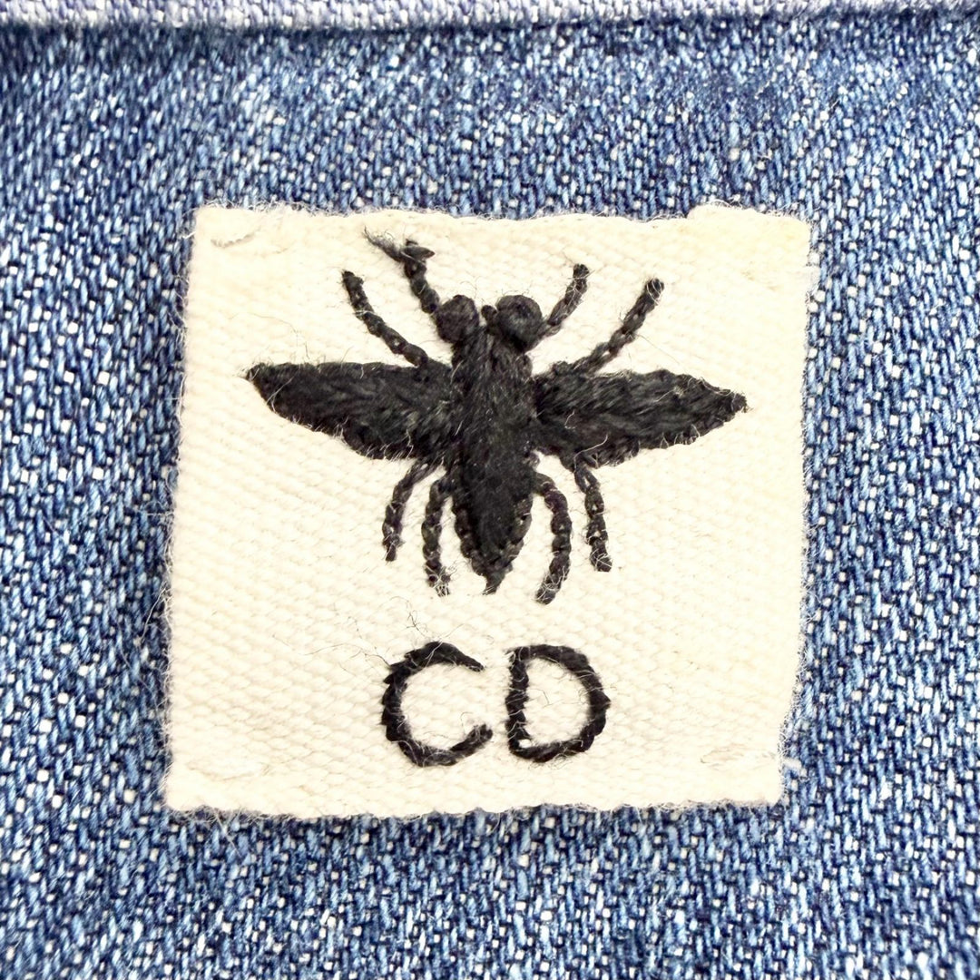美品△Christian Dior クリスチャンディオール 8ET2257A1317 デニムパッチワーク Bee刺繍 バージャケット インディゴブルー 40 正規品