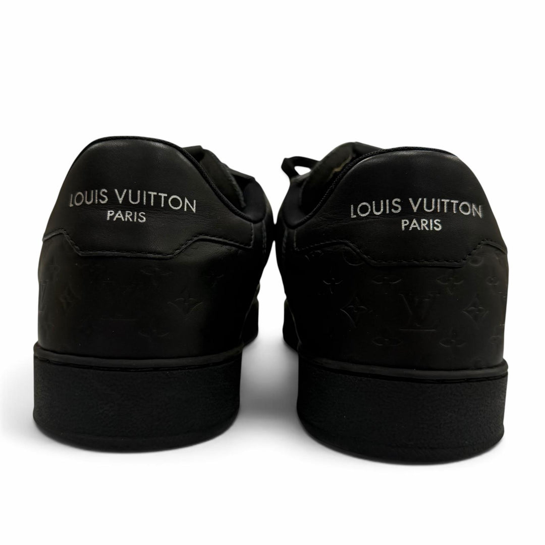 美品▼LOUIS VUITTON ルイヴィトン 2022年製 リヴォリライン レザー モノグラム レースアップ ローカットスニーカー ブラック 8 メンズ