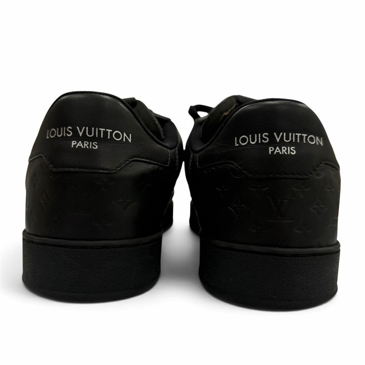 美品▼LOUIS VUITTON ルイヴィトン 2022年製 リヴォリライン レザー モノグラム レースアップ ローカットスニーカー ブラック 8 メンズ
