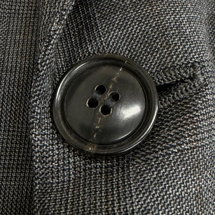 美品□GIORGIO ARMANI ジョルジオアルマーニ 黒タグ WALL STREET チェック柄 シングル スーツ グレー Mサイズ相当 イタリア製 メンズ