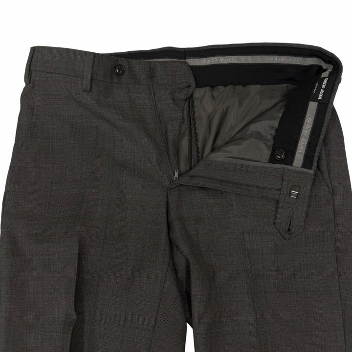美品□GIORGIO ARMANI ジョルジオアルマーニ 黒タグ WALL STREET チェック柄 シングル スーツ グレー Mサイズ相当 イタリア製 メンズ