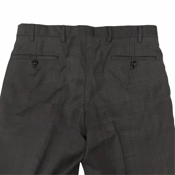 美品□GIORGIO ARMANI ジョルジオアルマーニ 黒タグ WALL STREET チェック柄 シングル スーツ グレー Mサイズ相当 イタリア製 メンズ