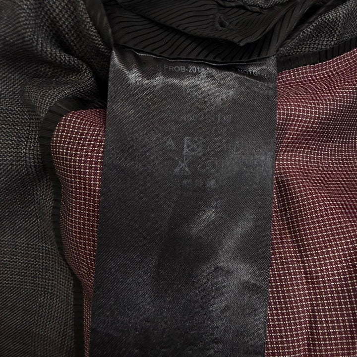美品□GIORGIO ARMANI ジョルジオアルマーニ 黒タグ WALL STREET チェック柄 シングル スーツ グレー Mサイズ相当 イタリア製 メンズ