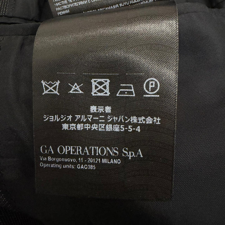 美品□GIORGIO ARMANI ジョルジオアルマーニ 2023年製 ウール100％ 黒タグ SOHO シングルスーツ ブラック 48R イタリア製 正規品 メンズ