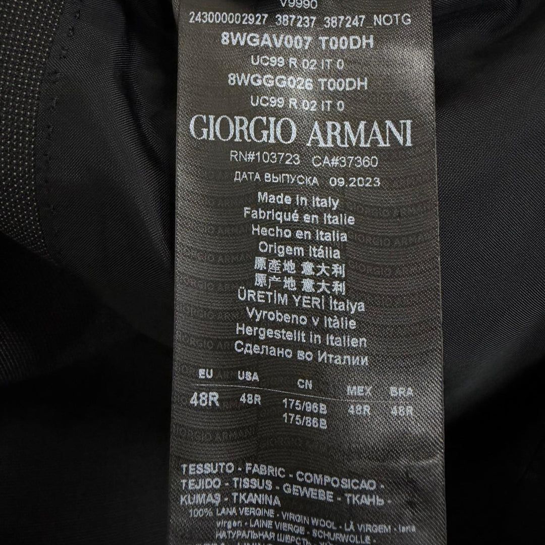 美品□GIORGIO ARMANI ジョルジオアルマーニ 2023年製 ウール100％ 黒タグ SOHO シングルスーツ ブラック 48R イタリア製 正規品 メンズ