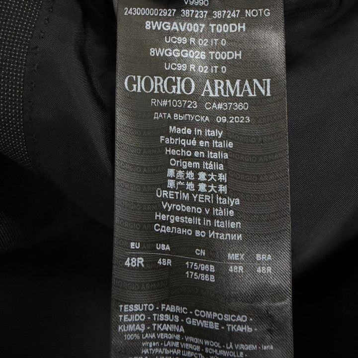 美品□GIORGIO ARMANI ジョルジオアルマーニ 2023年製 ウール100％ 黒タグ SOHO シングルスーツ ブラック 48R イタリア製 正規品 メンズ