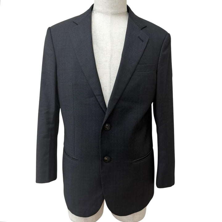 美品□GIORGIO ARMANI ジョルジオアルマーニ 2023年製 ウール100％ 黒タグ SOHO シングルスーツ ブラック 48R イタリア製 正規品 メンズ