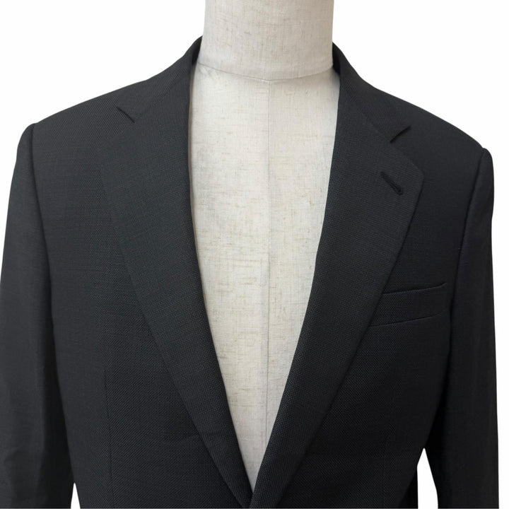 美品□GIORGIO ARMANI ジョルジオアルマーニ 2023年製 ウール100％ 黒タグ SOHO シングルスーツ ブラック 48R イタリア製 正規品 メンズ