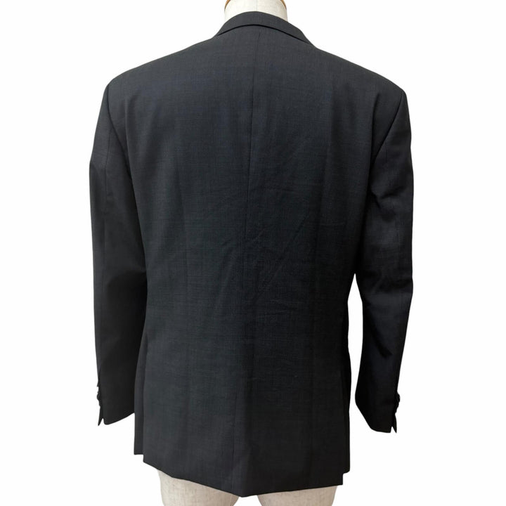 美品□GIORGIO ARMANI ジョルジオアルマーニ 2023年製 ウール100％ 黒タグ SOHO シングルスーツ ブラック 48R イタリア製 正規品 メンズ