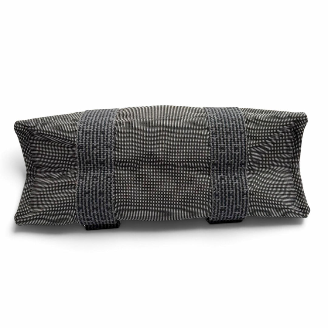 極美品△HERMES エルメス エールライン アド MM セリエボタン 2WAY キャンバス リュックサック デイパック グレー フランス製 レディース