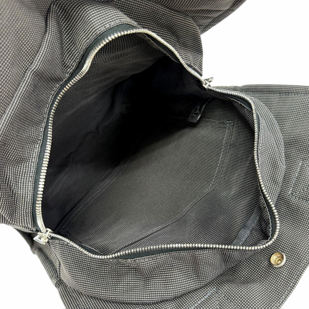 極美品△HERMES エルメス エールライン アド MM セリエボタン 2WAY キャンバス リュックサック デイパック グレー フランス製 レディース