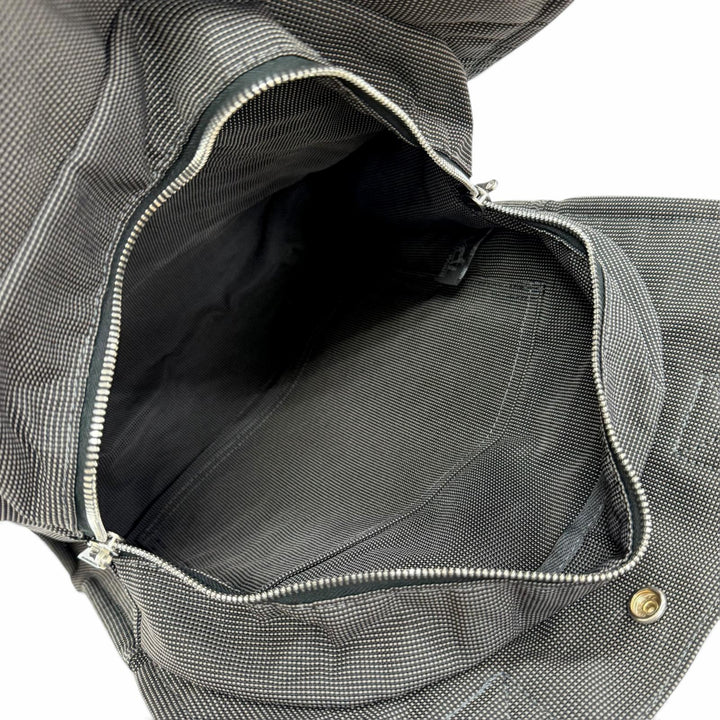 極美品△HERMES エルメス エールライン アド MM セリエボタン 2WAY キャンバス リュックサック デイパック グレー フランス製 レディース