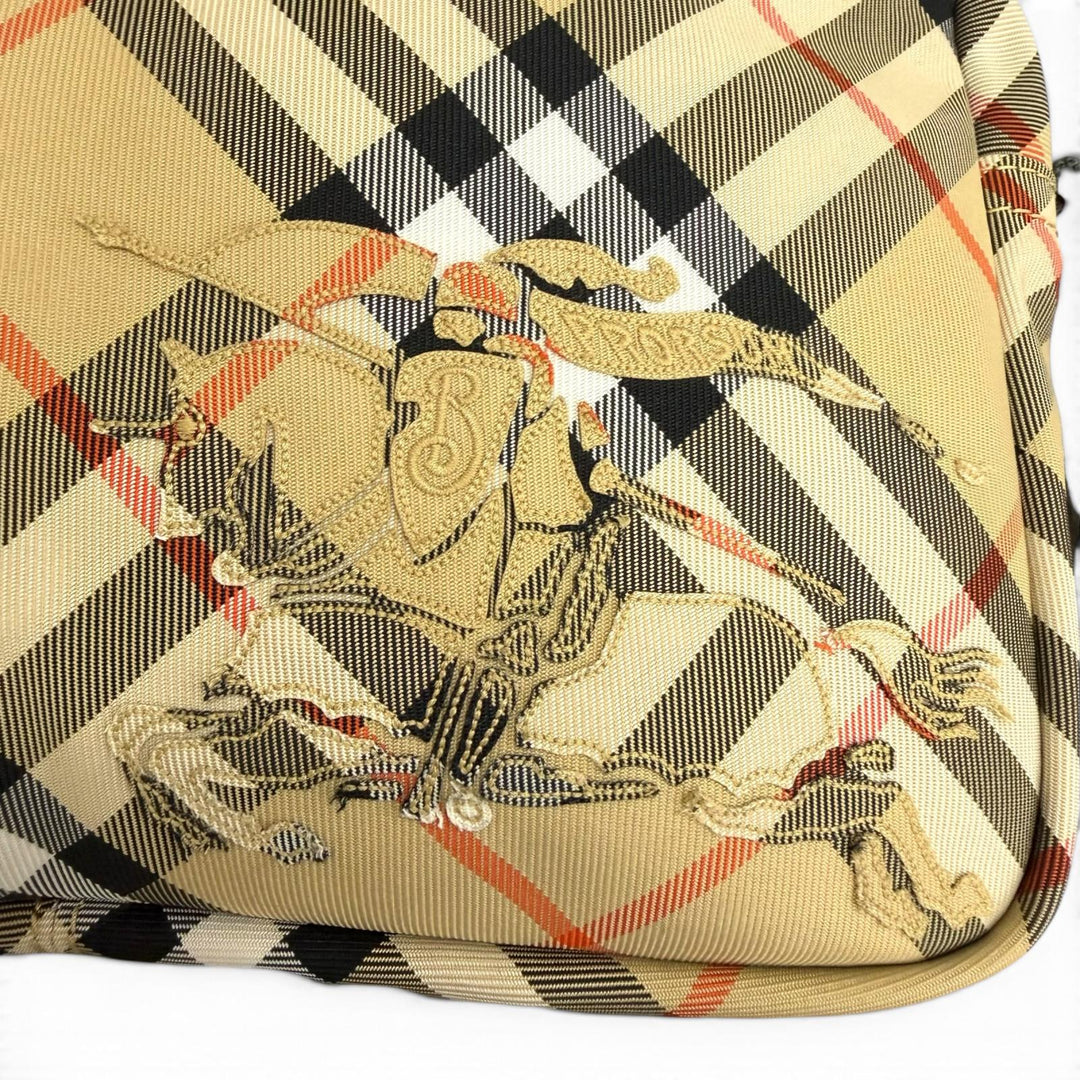 極美品□BURBERRY バーバリー 8091320 キャンバス ヴィンテージチェック クロスボディバッグ ショルダーバッグ ベージュ メンズ 保存袋付