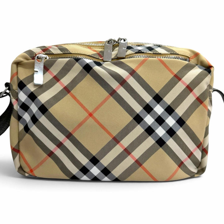 極美品□BURBERRY バーバリー 8091320 キャンバス ヴィンテージチェック クロスボディバッグ ショルダーバッグ ベージュ メンズ 保存袋付